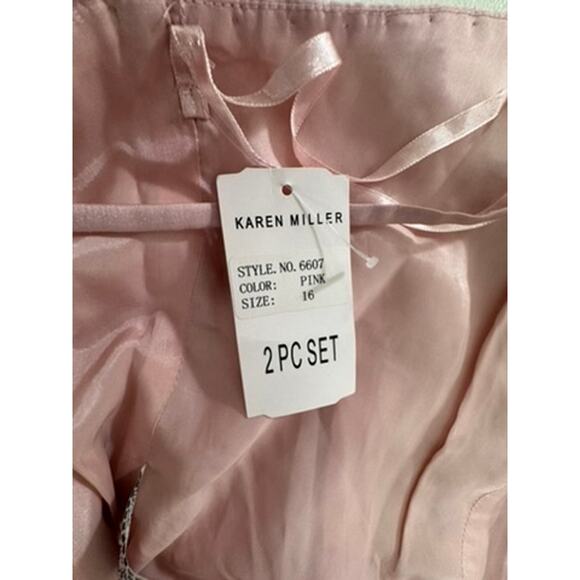 NWT! "KAREN MILLER" 2 Pc. Formal Dress Maxi W/ Blazer SZ 16 Beaded Vintage Prom - Picture 11 of 16